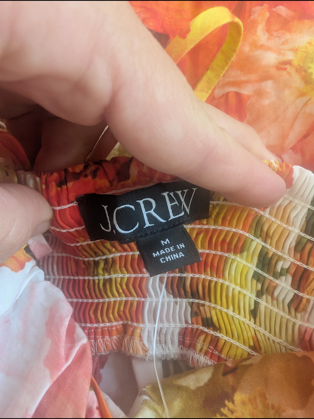 NWT J. Crew Floral Empire-Waist Midi Dress in Orange & Yellow - Picture 6 of 7